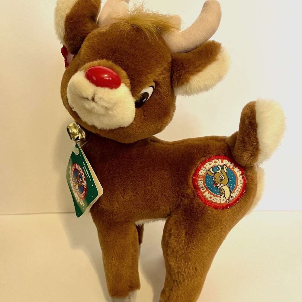 Rudolph The Red Nose Reindeer Plush Vintage NWT